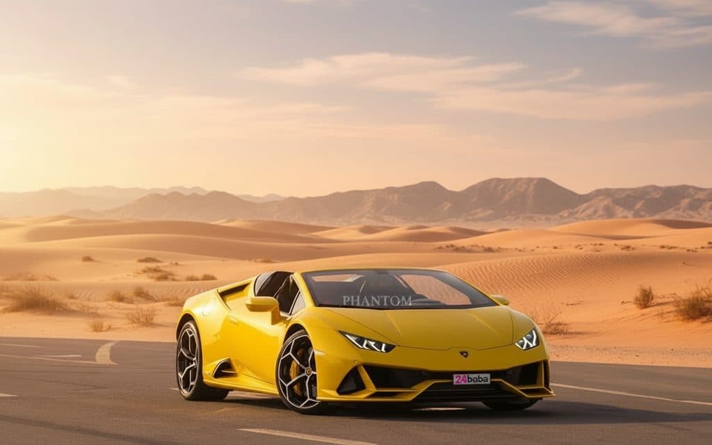 Lamborghini Huracan 2022 Yellow front view with headlights