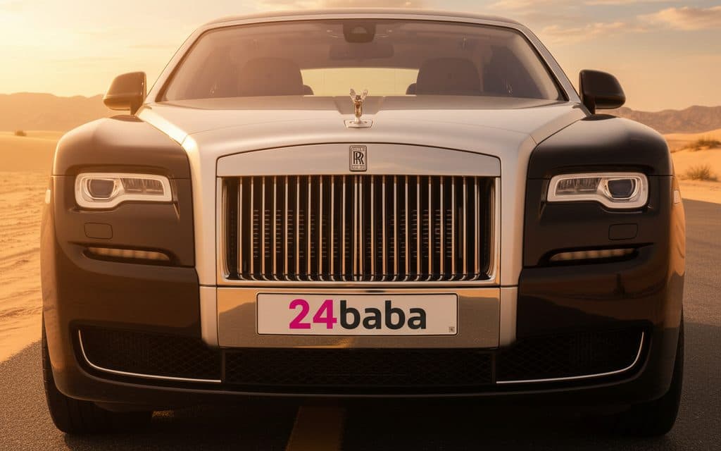 Rolls-Royce Ghost 2025 Black front view with headlights