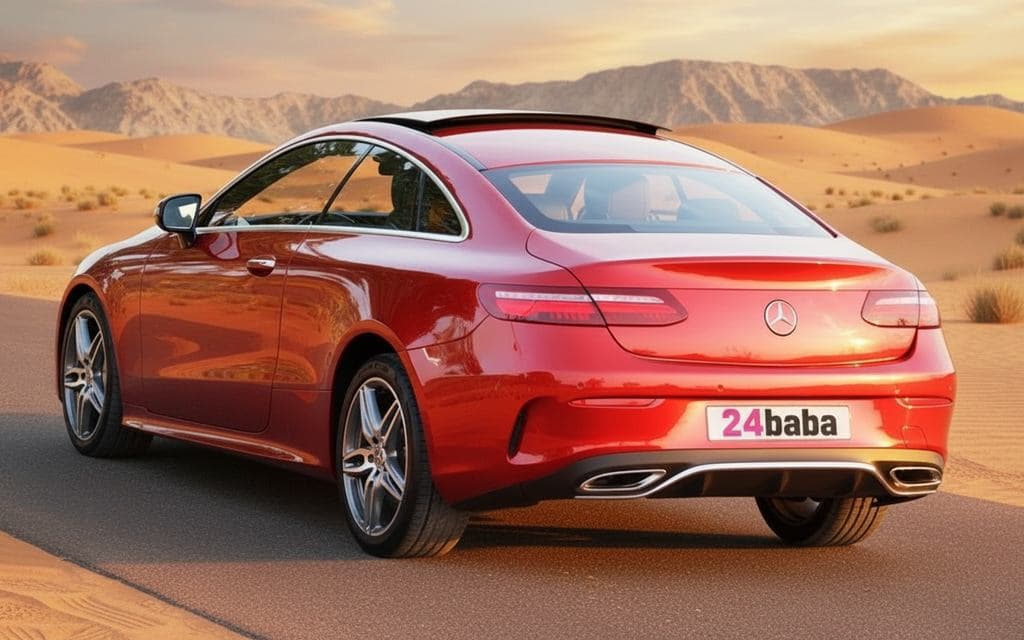 Mercedes E400 2020 Red rear view showing taillights