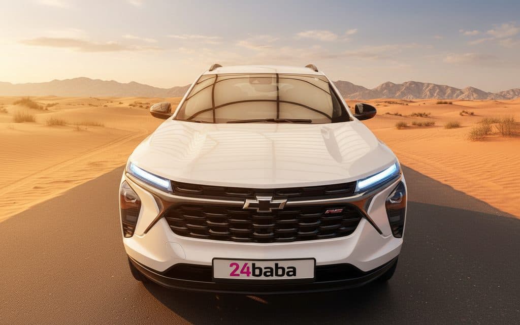 Chevrolet Trax 2024 White front view with headlights