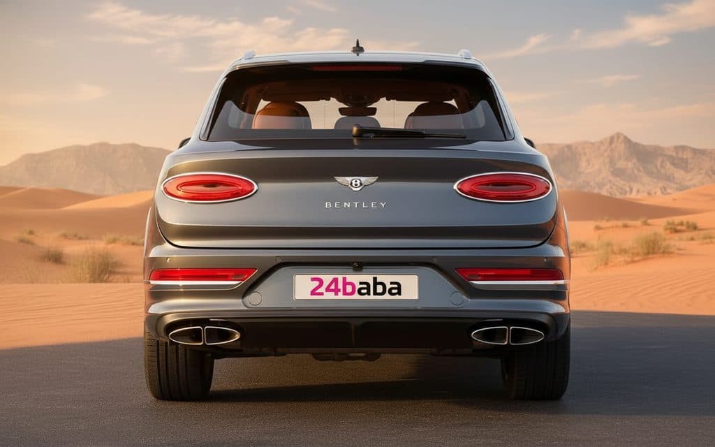 Bentley Bentayga 2023 Black rear view showing taillights