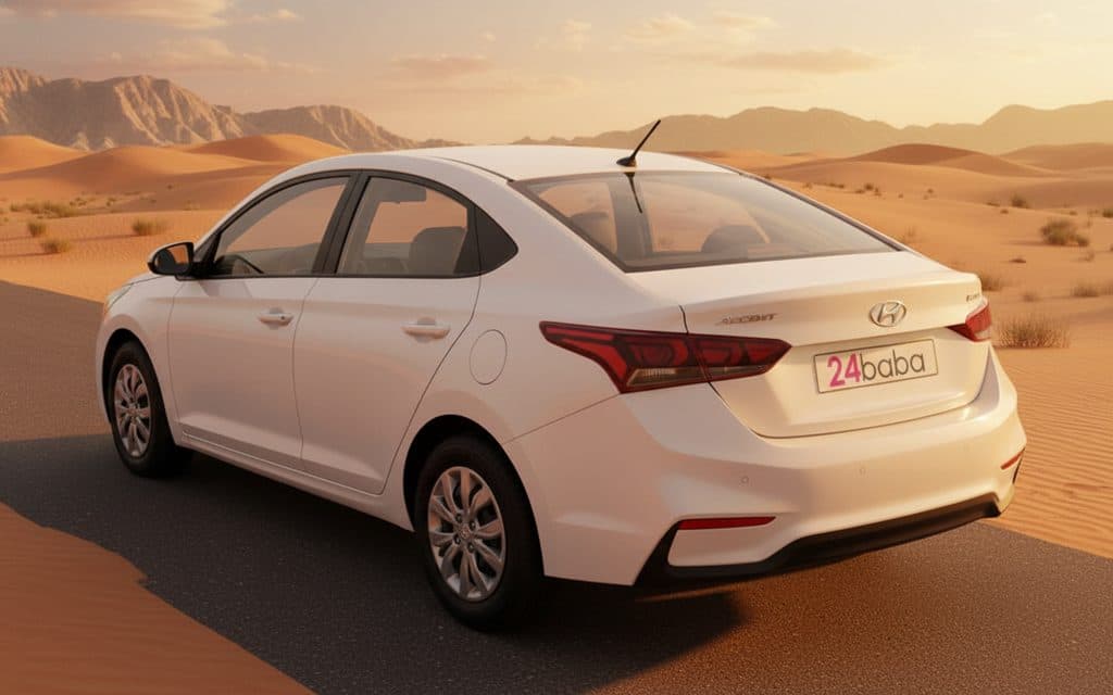 Hyundai Accent 2020 White rear view showing taillights