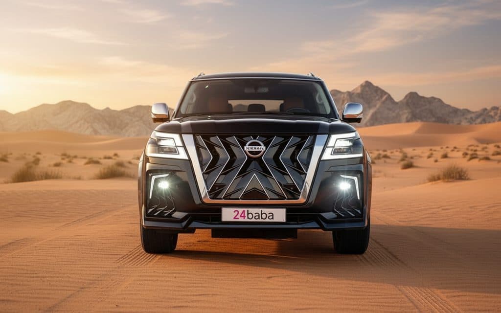 Nissan Patrol 2021 Blue front view with headlights
