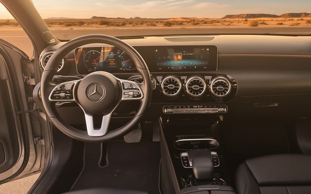 Mercedes A45 2022 dashboard and infotainment