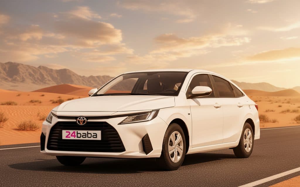 Rent White Toyota Yaris 2022 in Dubai