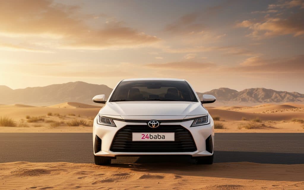 Toyota Yaris 2022 White front view with headlights