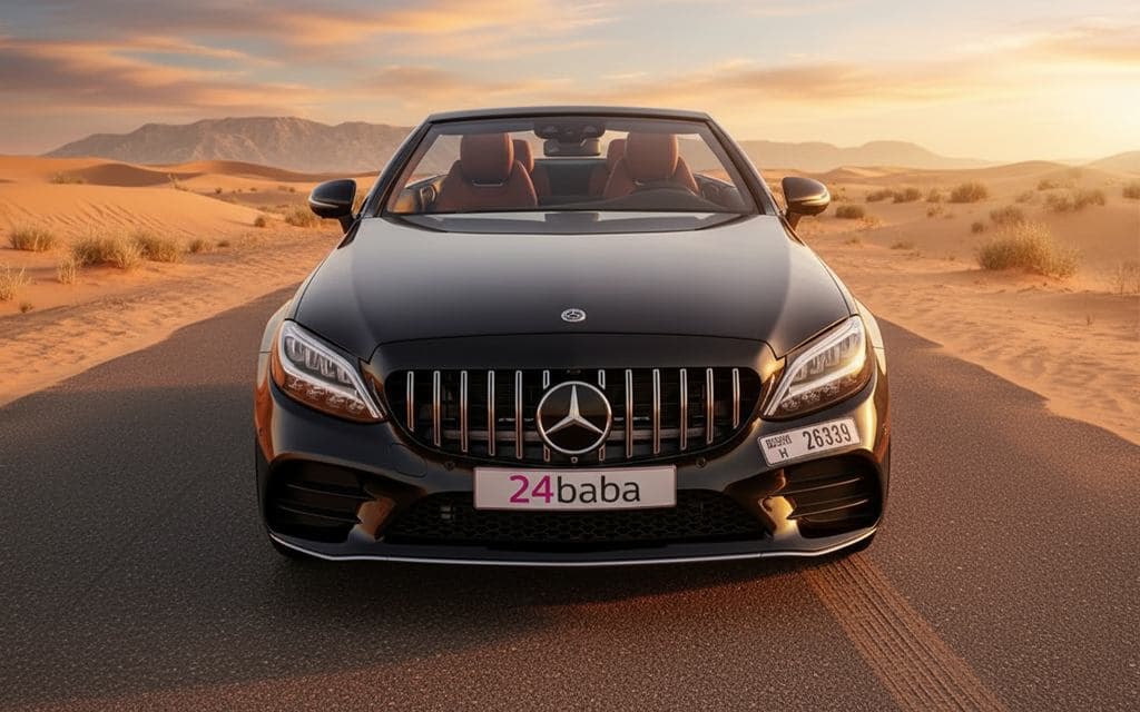 Hire Mercedes C300 2023 black in dubai