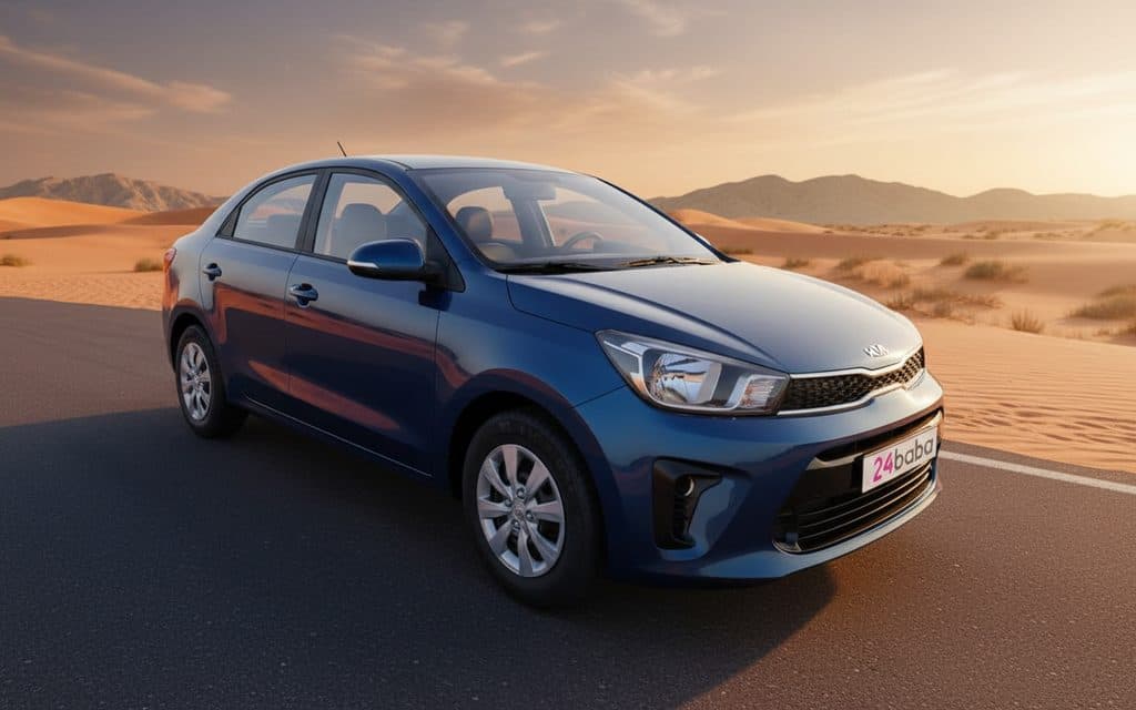 Kia Pegas 2022 Blue front view with headlights