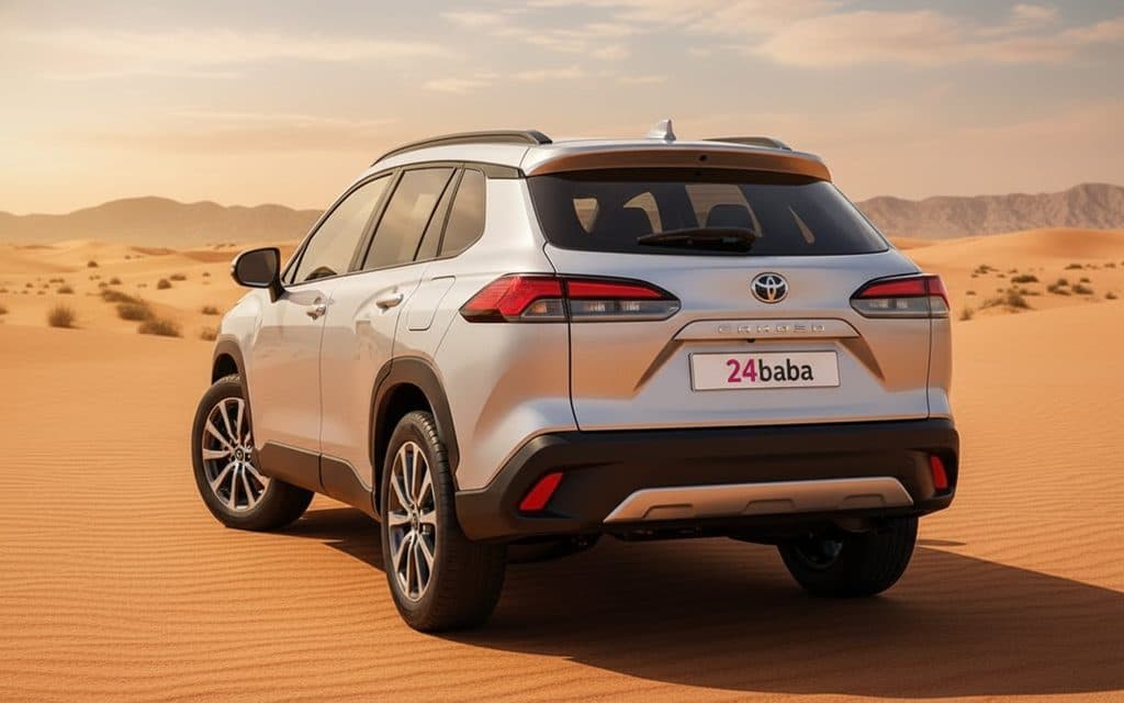 Toyota CorollaCross 2024 Silver rear view showing taillights