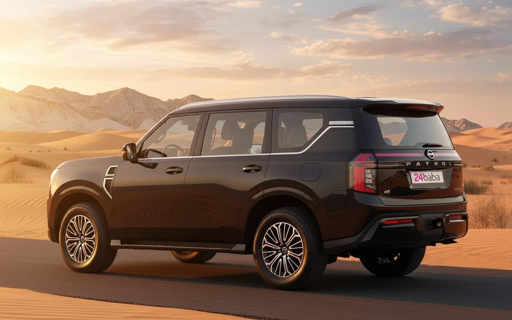 Nissan Patrol 2025 Black rear view showing taillights