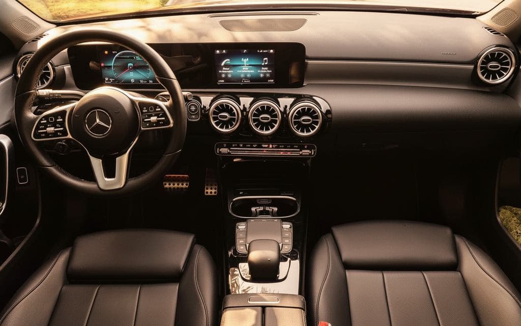 Mercedes A220 2021 dashboard and infotainment