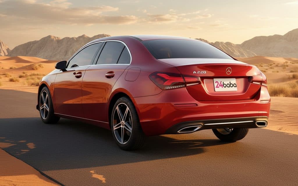 Mercedes A220 2021 Red rear view showing taillights