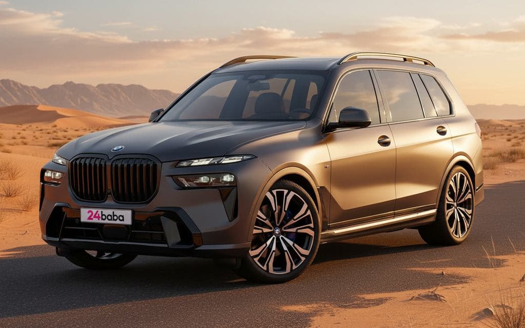 Bmw X7 2024 Grey front view with headlights
