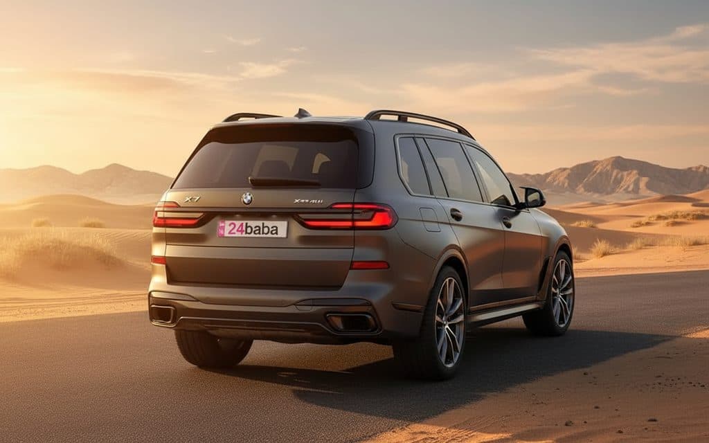 Bmw X7 2024 Grey rear view showing taillights