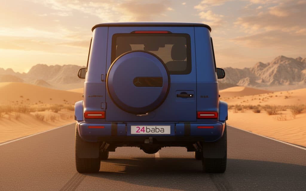 Mercedes G63 2023 Blue rear view showing taillights