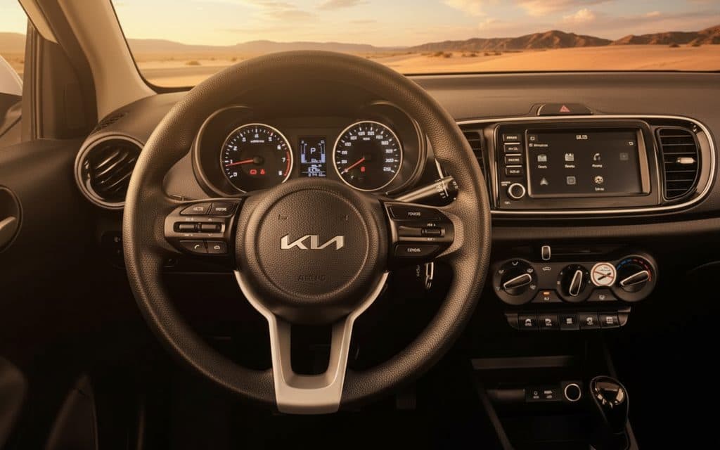 Kia Pegas 2023 interior view showing trim