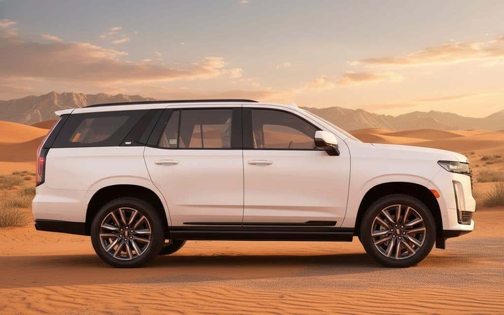 Cadillac Escalade 2023 White side profile