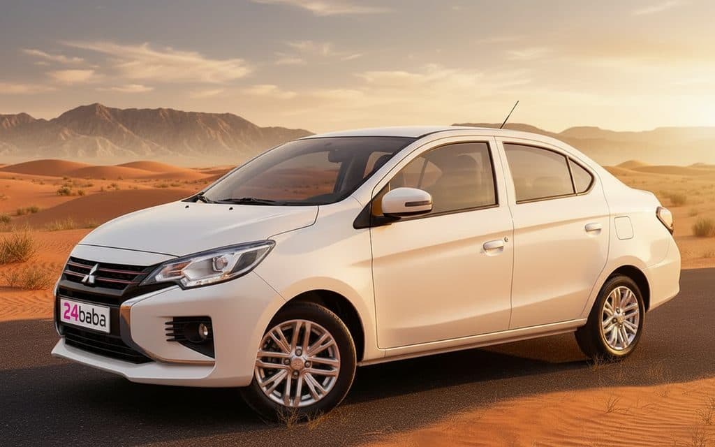 Mitsubishi Attrage 2023 White - rental in Dubai