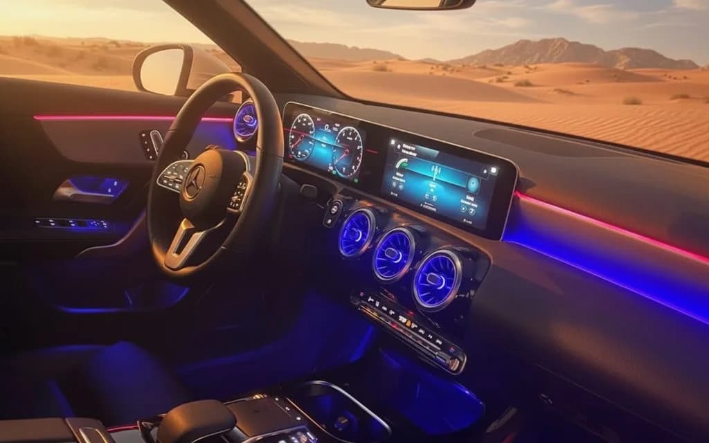 Mercedes A45 2020 dashboard and infotainment