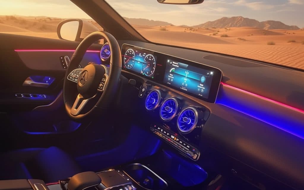 Mercedes A45 2020 dashboard and infotainment