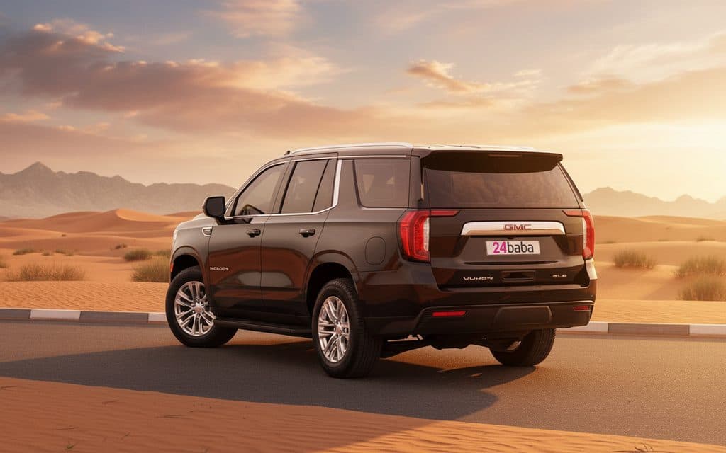 Gmc Yukon 2022 Black rear view showing taillights