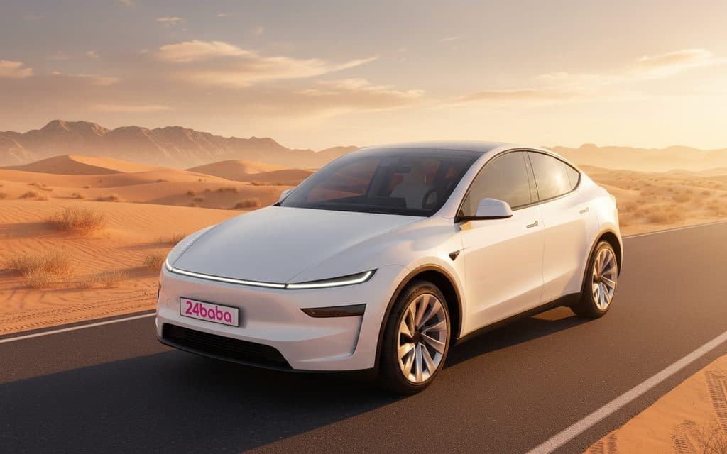 Hire Tesla Model Y 2025 White in Dubai