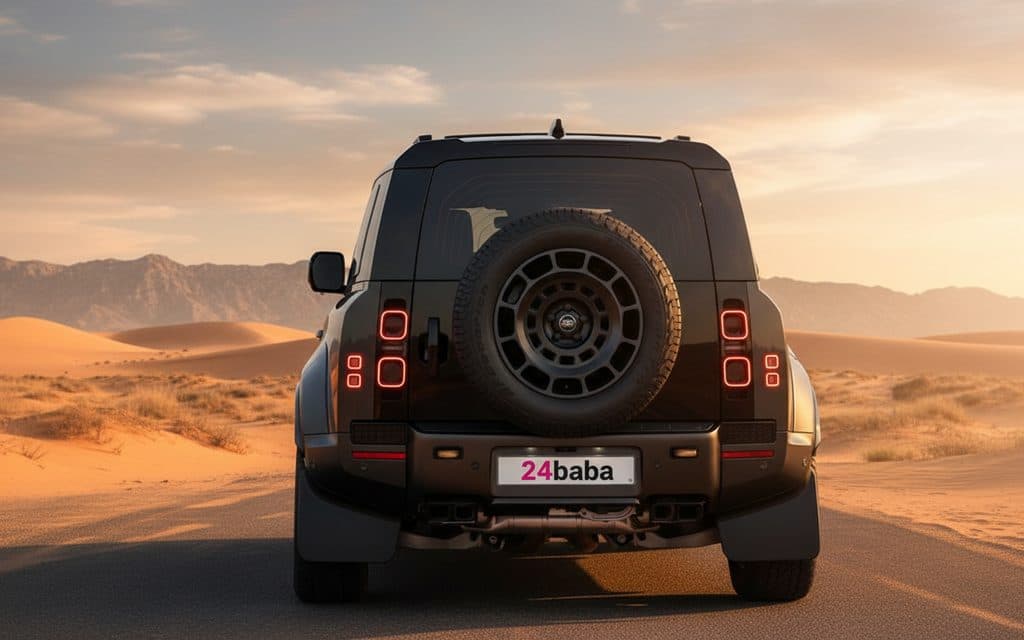 LandRover Defender 2025 Grey rear view showing taillights