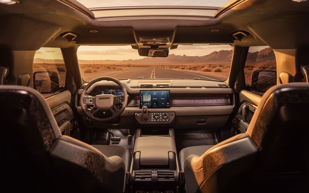 LandRover Defender 2025 interior view showing trim