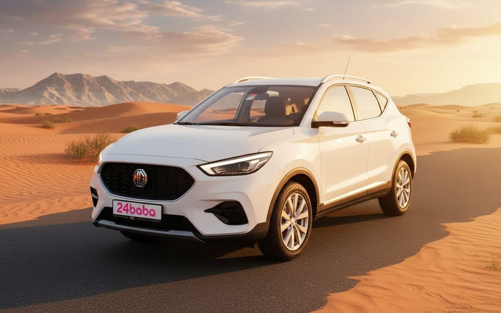 Rent White Mg Zs 2024 in Dubai