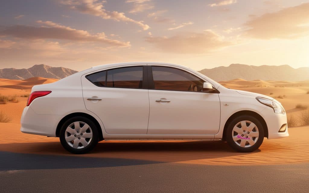 Nissan Sunny 2024 White side profile