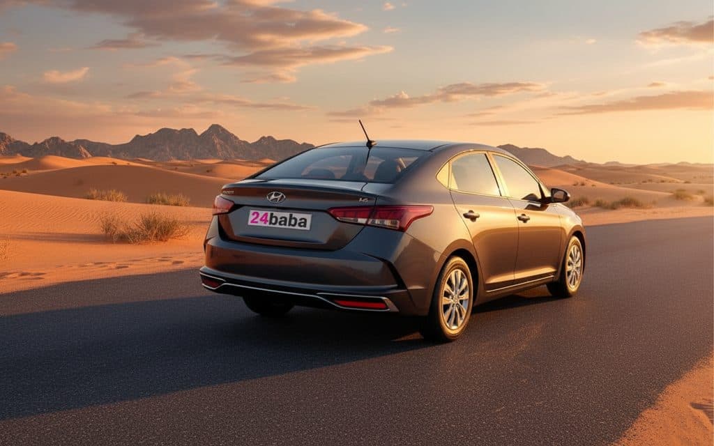 Hyundai Accent 2022 Black rear view showing taillights