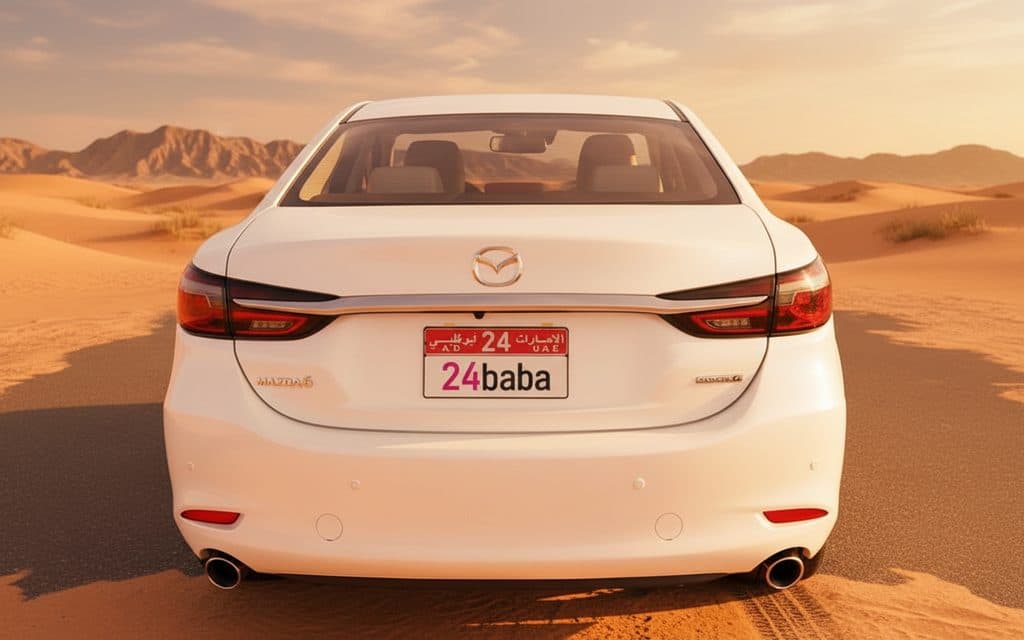 Mazda 6 2023 White rear view showing taillights