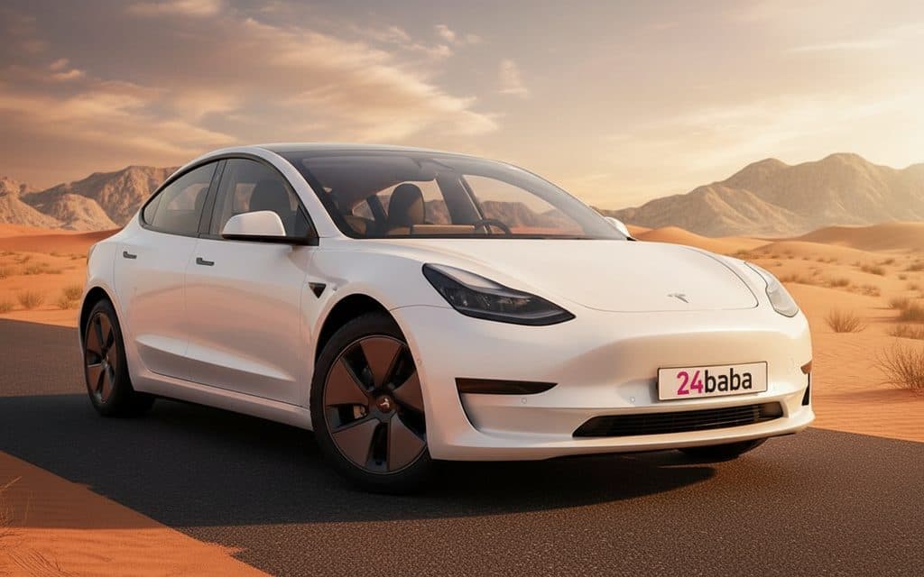 Tesla Model 3 2021 White - rental in Dubai