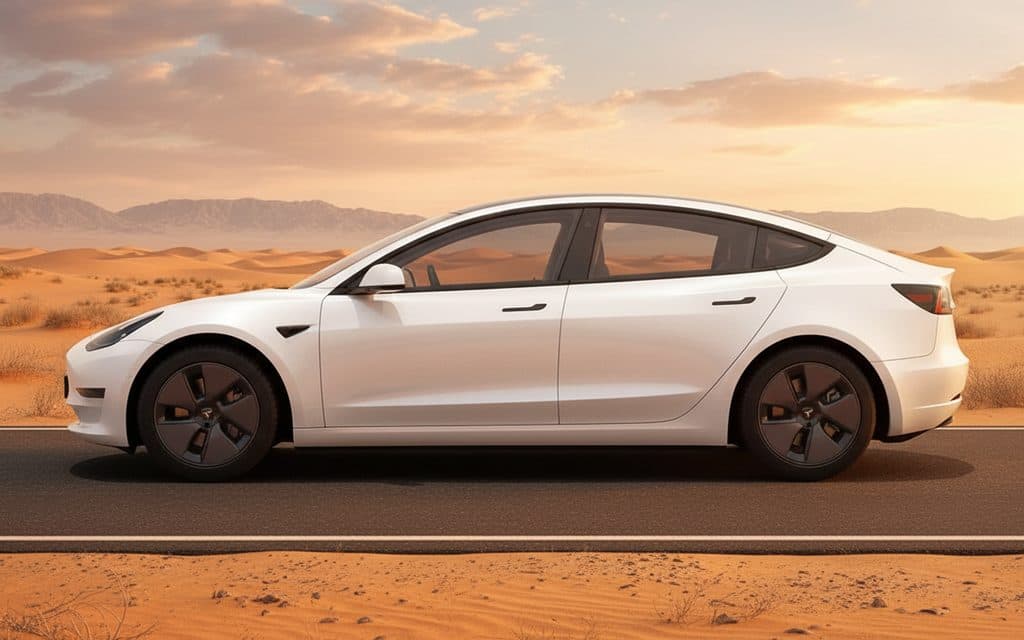 Tesla Model 3 2021 White side profile