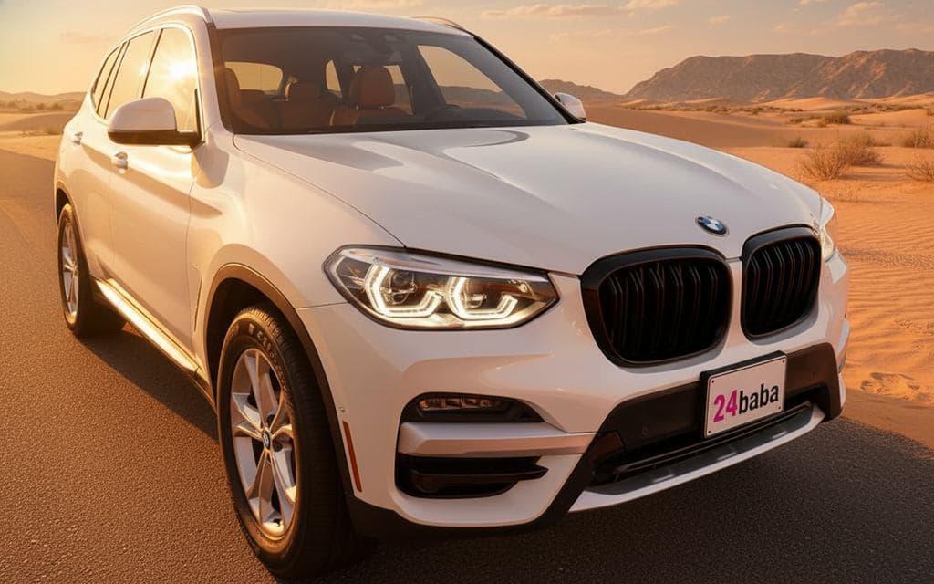 Bmw X3 2021 White front view with headlights