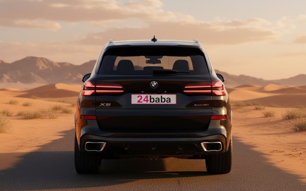 Bmw X5 2024 Black rear view showing taillights