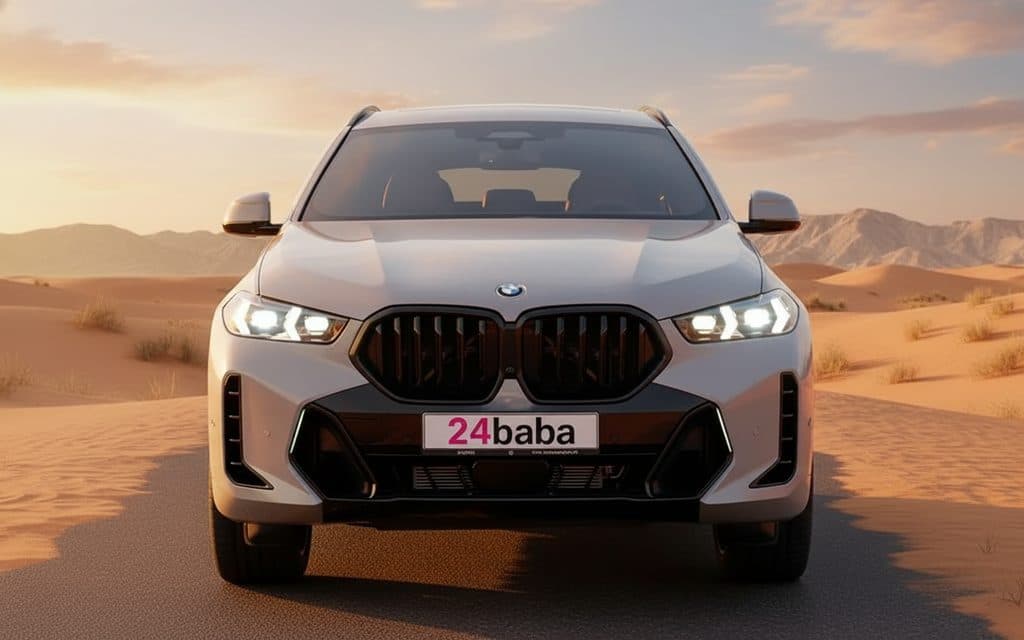 Bmw X6 2024 Grey front view with headlights