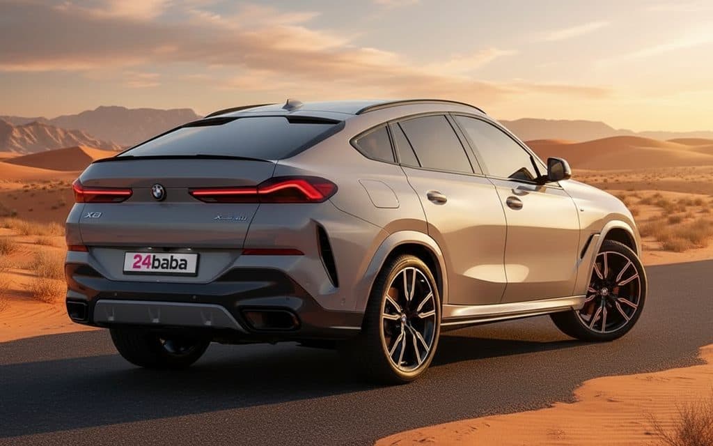 Bmw X6 2024 Grey rear view showing taillights