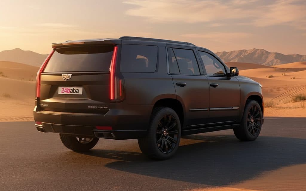 Cadillac Escalade 2022 Black rear view showing taillights