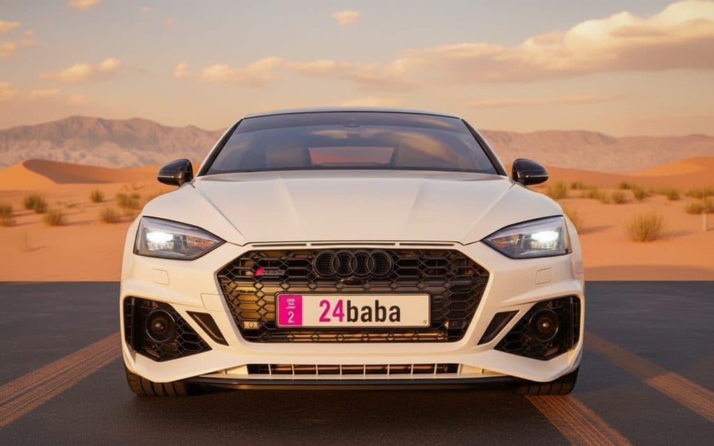 Audi A5 2021 White front view with headlights