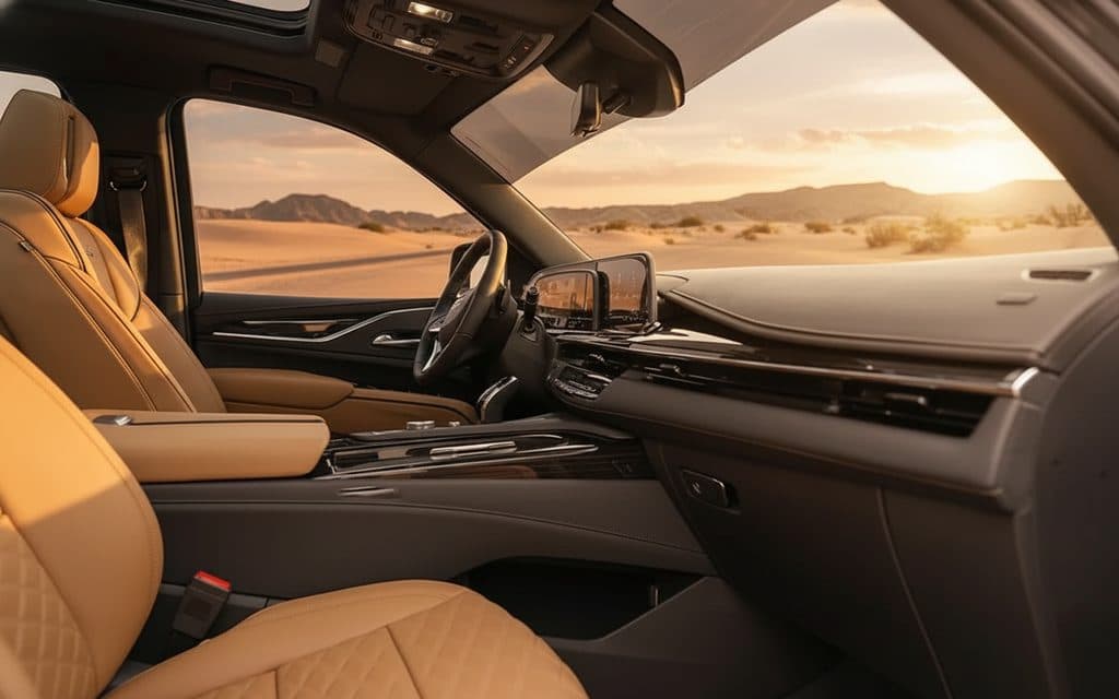 Cadillac Escalade 2023 front view rental car in Dubai