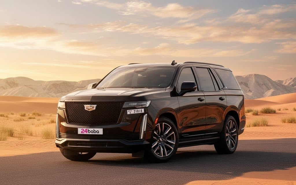 Black Cadillac Escalade 2024 hire in Dubai