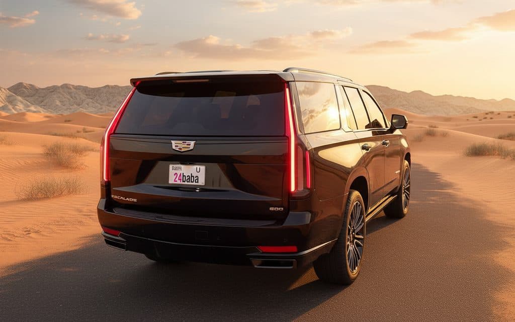Cadillac Escalade 2025 Black rear view showing taillights