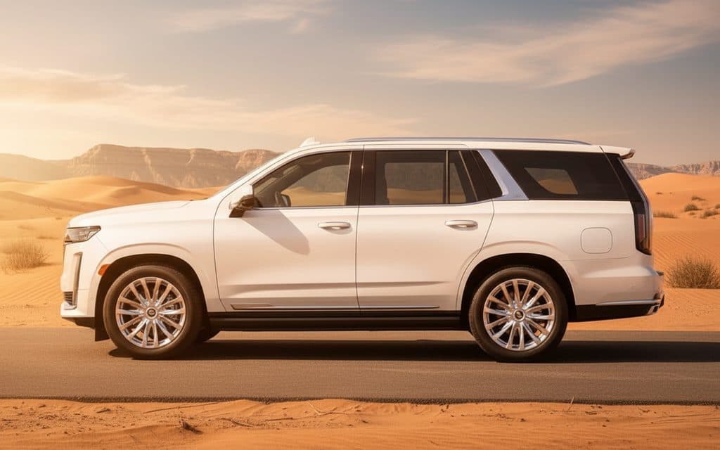 Cadillac Escalade 2022 White side profile