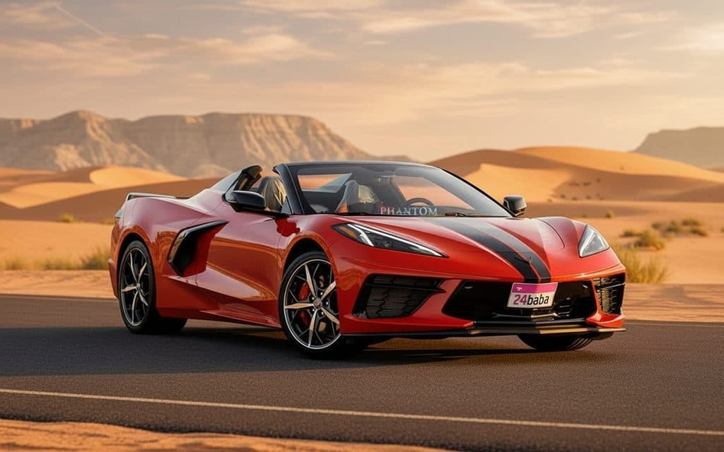 Chevrolet Corvette 2023 Red front view with headlights