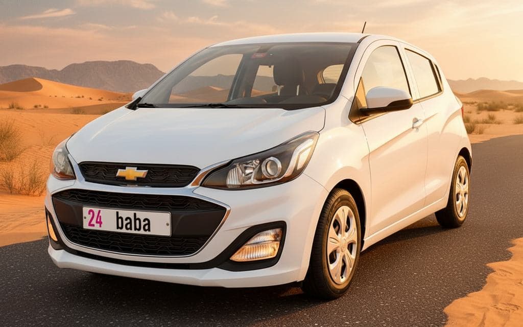 Rent White Chevrolet Spark 2020 in Dubai