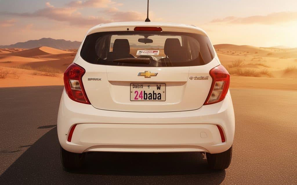 Chevrolet Spark 2025 White rear view showing taillights