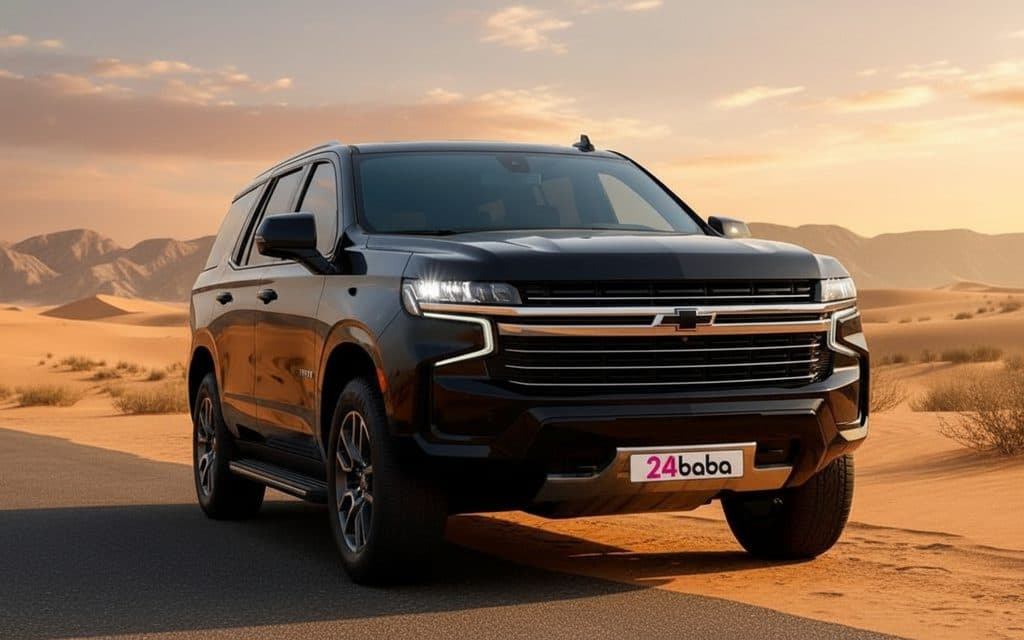 Chevrolet Tahoe 2023 Black front view with headlights