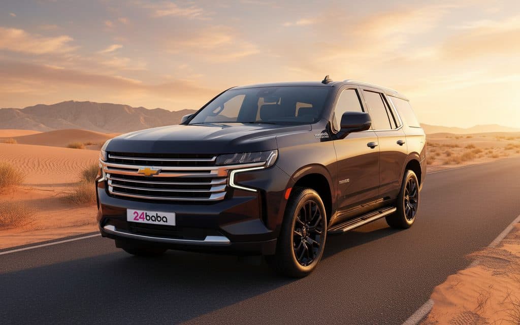 Chevrolet Tahoe 2023 Black front view with headlights