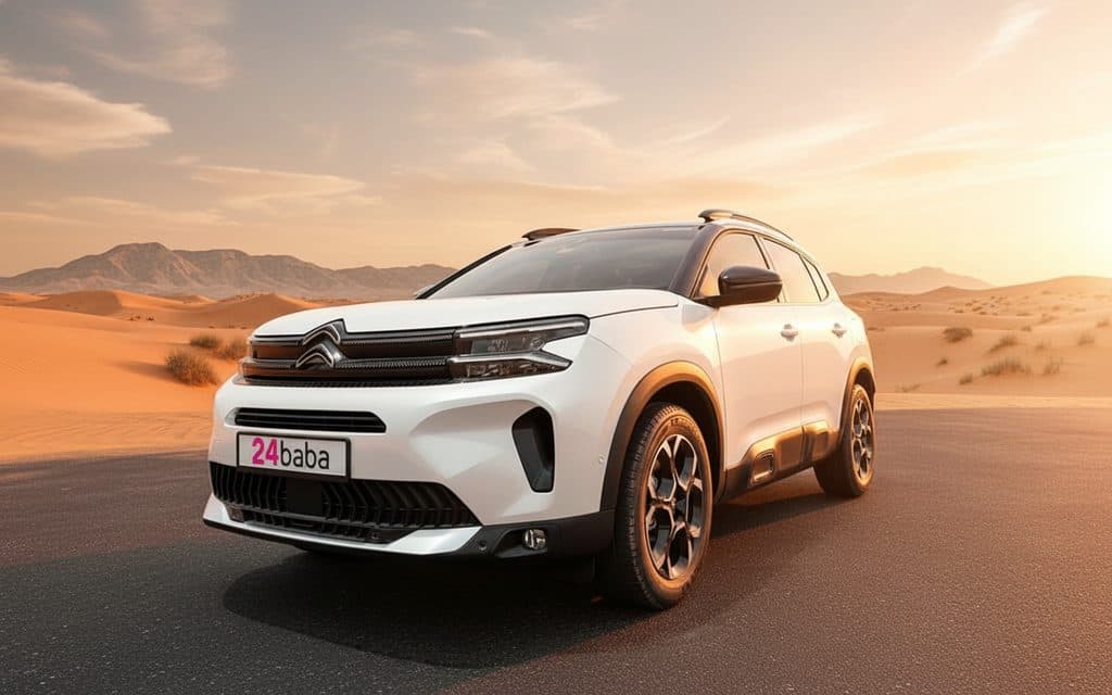 Citroen C5 2023 White front view with headlights